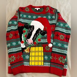 Festive Cow Christmas Sweater